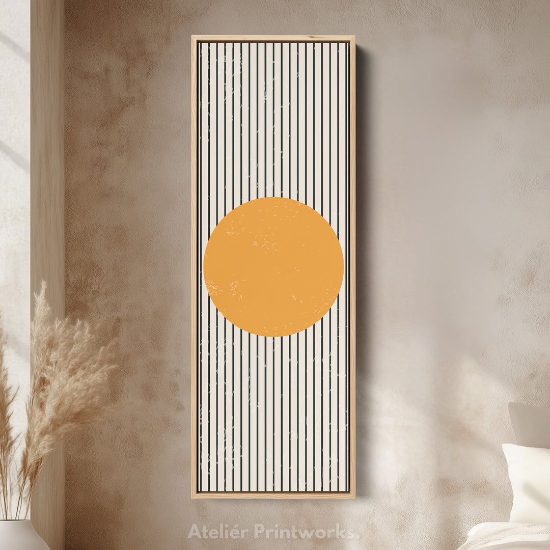 Minimalist Blue Block Vertical Framed Canvas Wall Art for Bedroom or Office