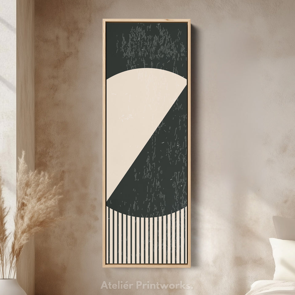 Retro Pop Art Sun Vertical Framed Canvas Wall Art for Bedroom or Living Room