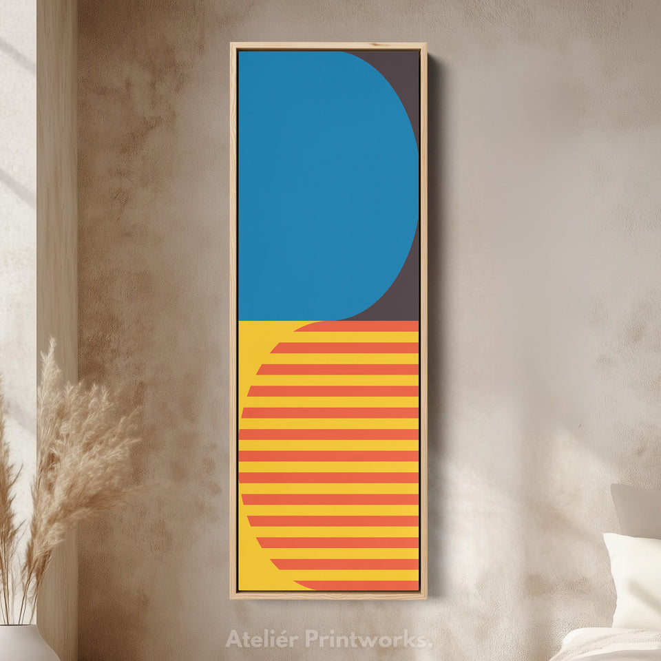 Minimalistische Sonnenstreifen Vertikale Gerahmte Leinwand Wandkunst für Schlafzimmer oder Flur