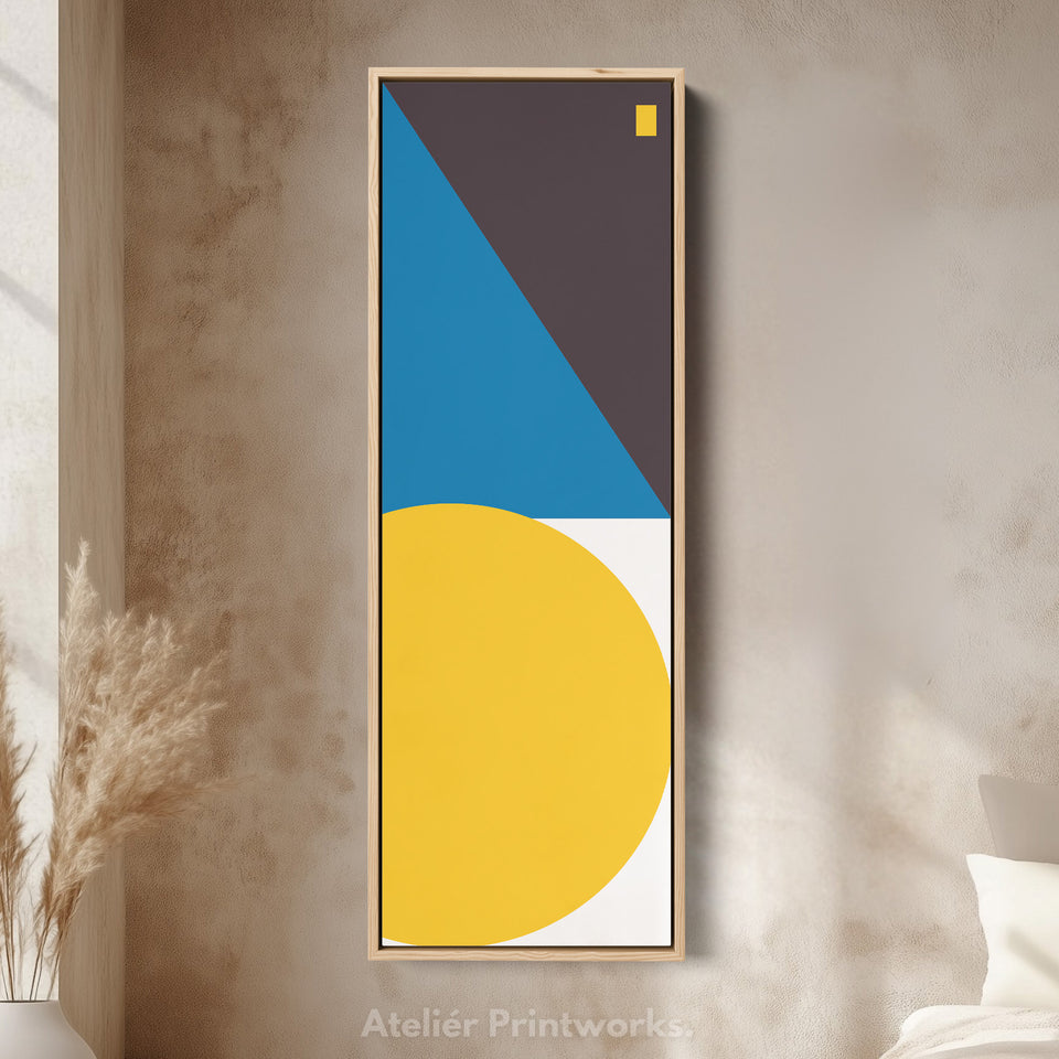 Bold Color Block Vertical Framed Canvas Wall Art for Office or Living Room