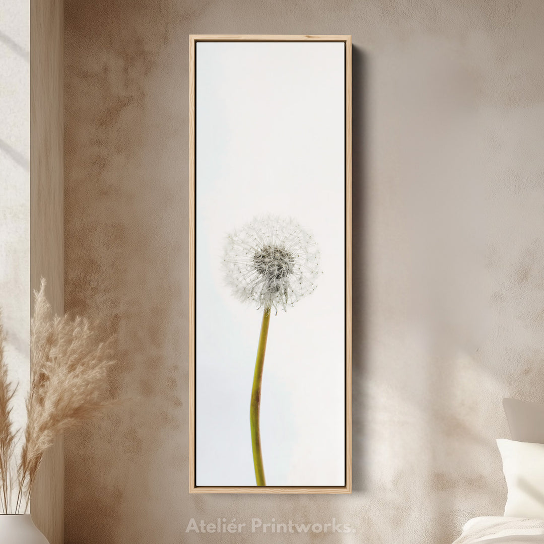 Vertical Framed Canvas Minimal Dandelion Tall Wall Art For Bedroom