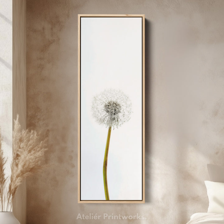 Vertical Framed Canvas Minimal Dandelion Tall Wall Art For Bedroom