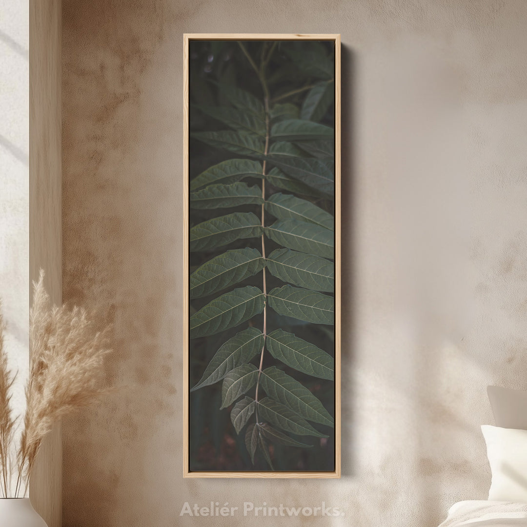 Tall Wall Art Green Fern Nature Vertical Canvas For Hallway