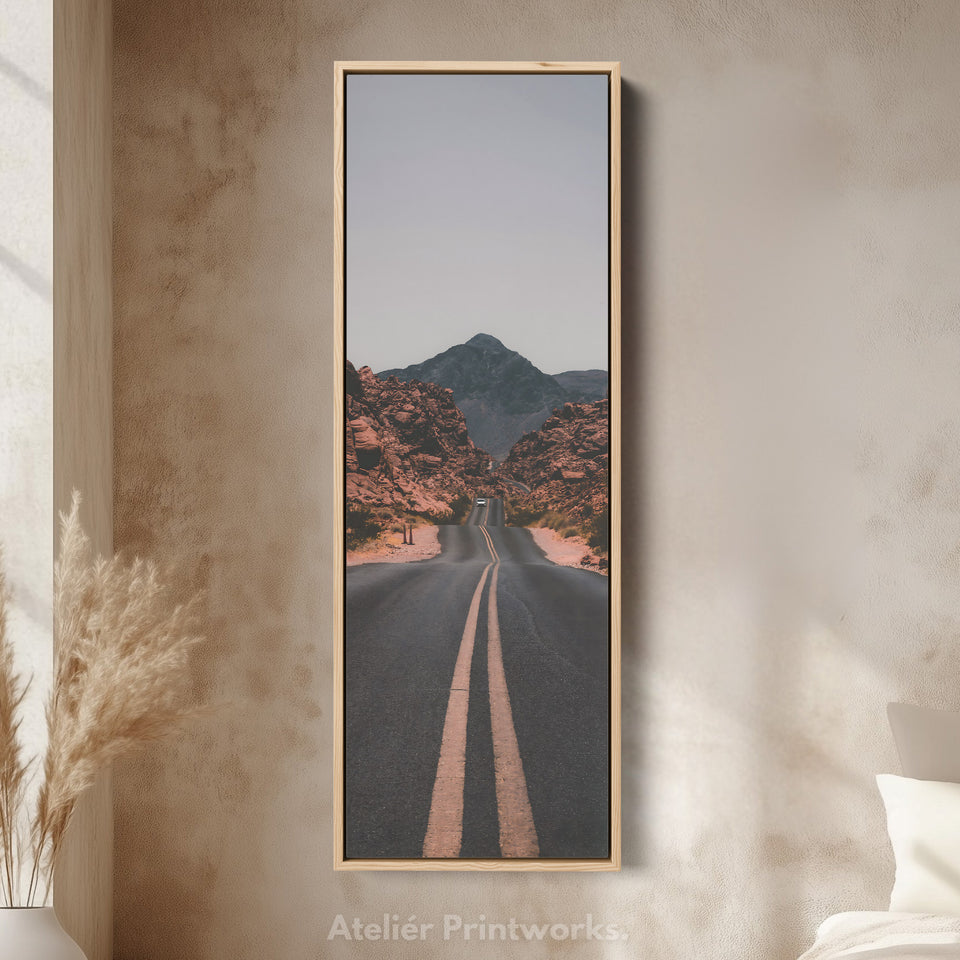 Skinny Wall Art Desert Road Vertical Wall Art For Hallway