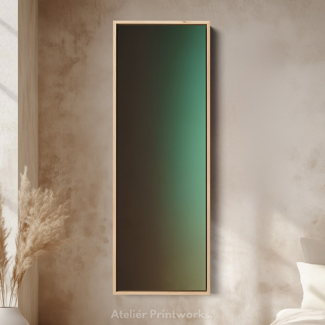 Vertical Wall Art Green Brown Long Vertical Canvas For Hallway