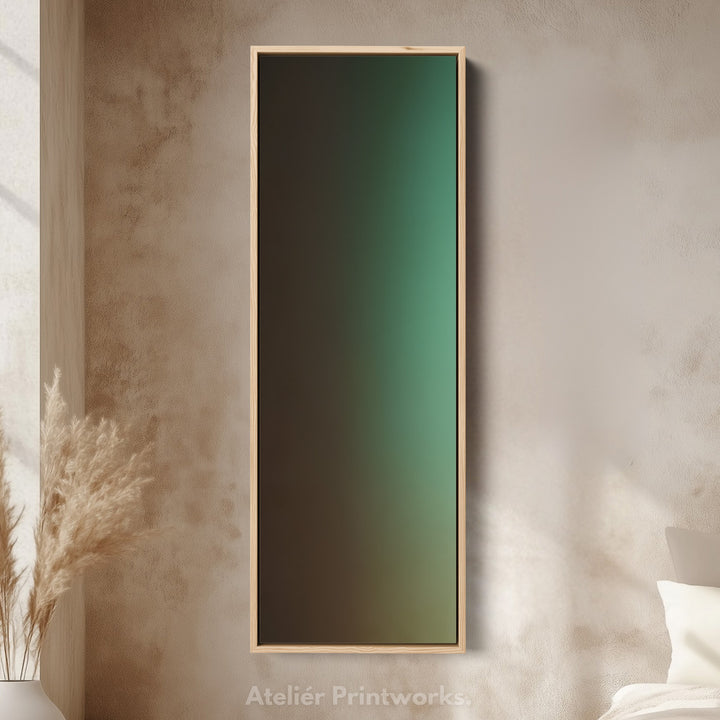Vertical Wall Art Green Brown Long Vertical Canvas For Hallway