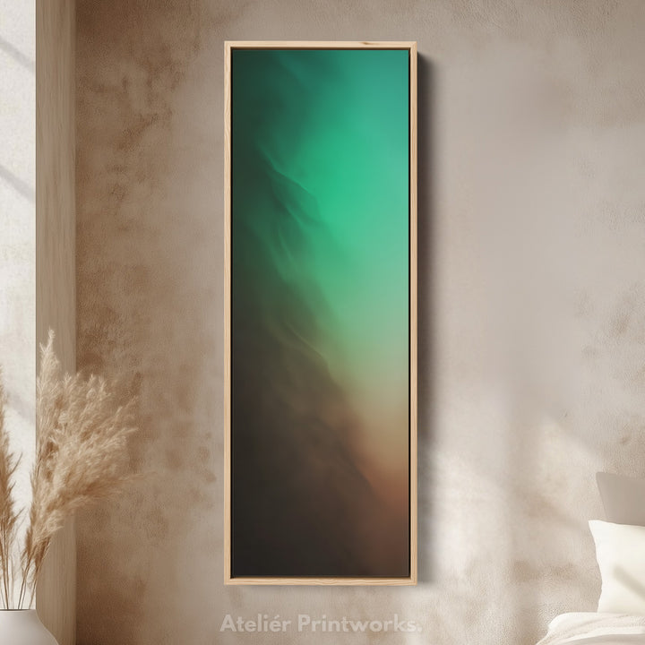 Tall Wall Art Green Beige Skinny Wall Art For Bedroom