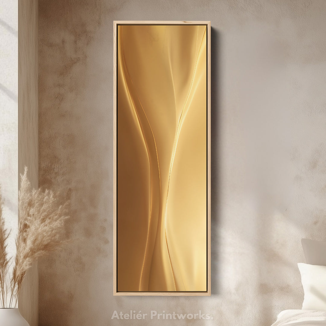 Long Vertical Canvas Gold Tall Modern Abstract Wall Art For Living Room