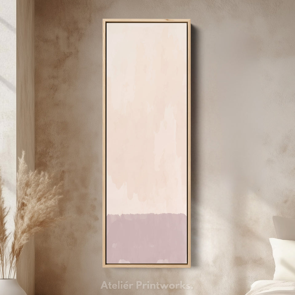 Tall Wall Art Beige Pink Long Vertical Canvas For Bedroom