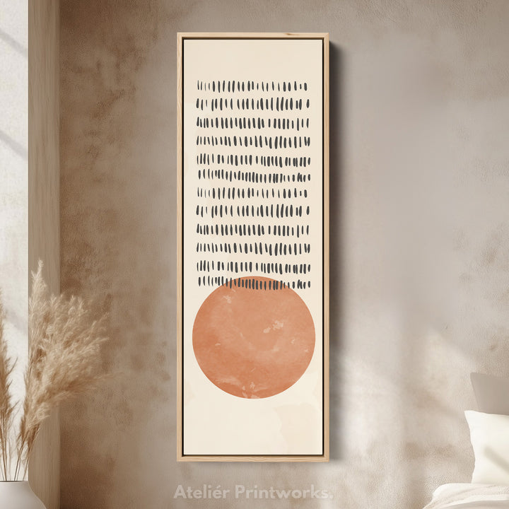 Narrow Wall Art Beige Rust Skinny Wall Art For Living Room