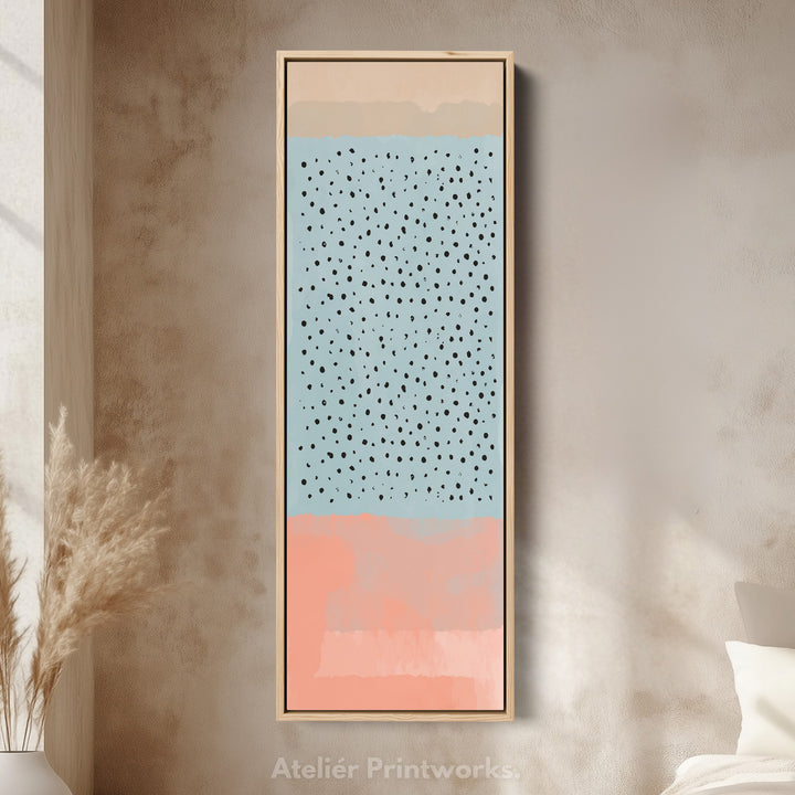 Thin Wall Art Blue Black Dots Narrow Wall Art For Kitchen