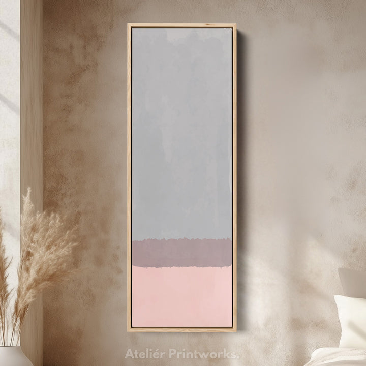 Hallway Wall Art Vertical Grey Pink Tall Canvas