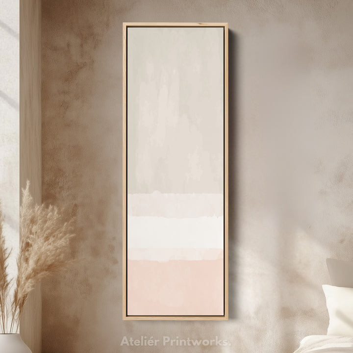 Tall Canvas Wall Art Beige Vertical Framed Canvas For Living Room