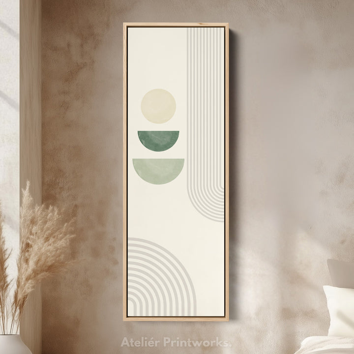 Tall Modern Abstract Wall Art Green Geometric For Hallway