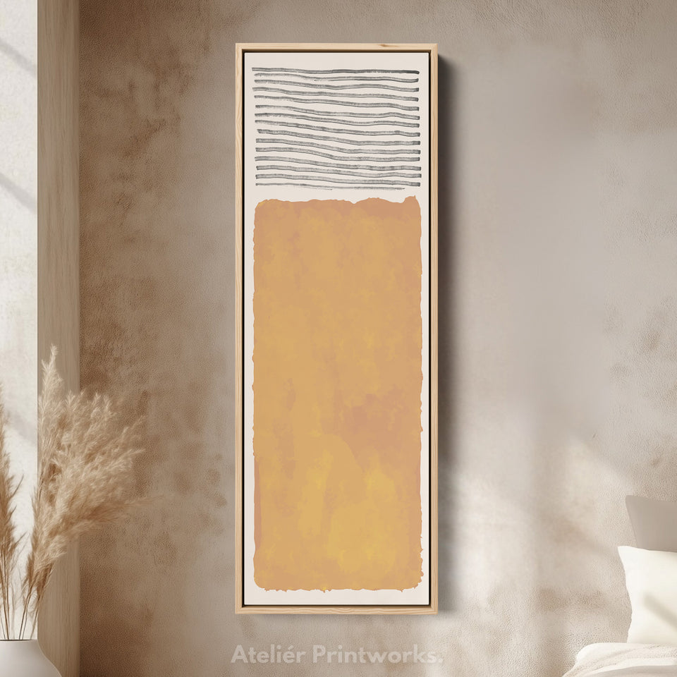 Tall Wall Art Mustard Yellow Minimal Block For Modern Interiors