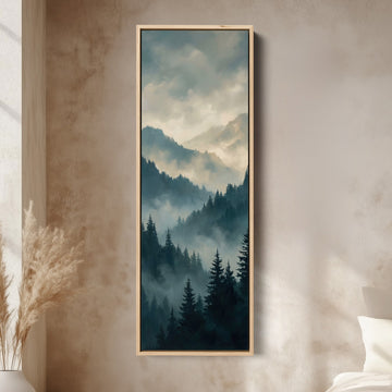 Large Wall Art Misty Alpine Forest Oversized Wall Decor For Living Room