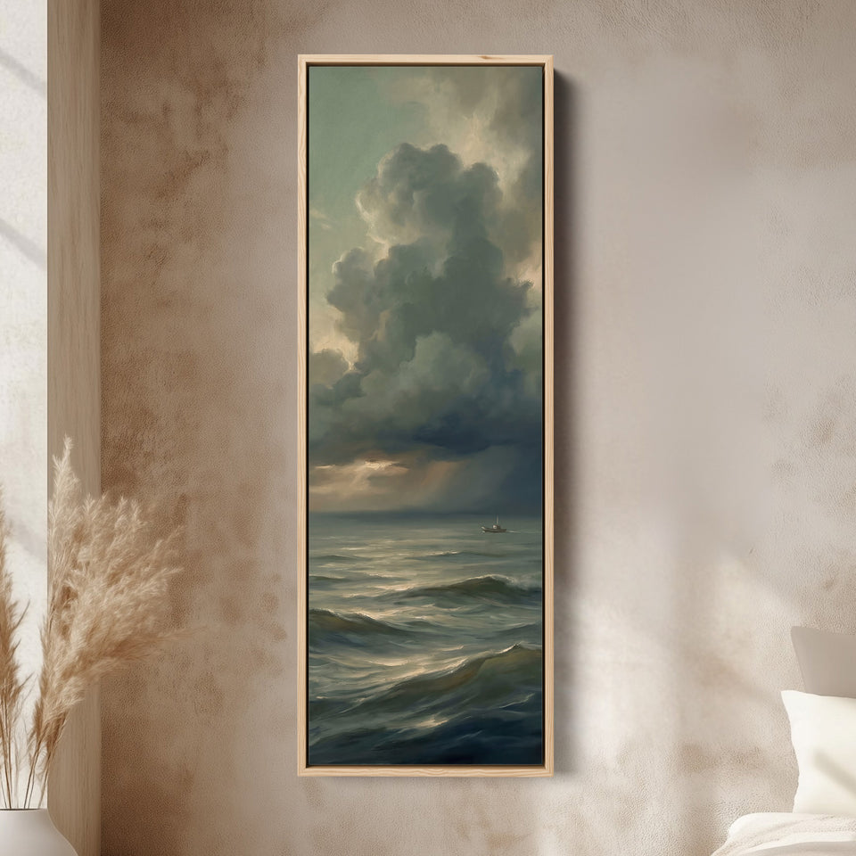 Storm Clouds Wide Framed Canvas Statement Wall Decor Office