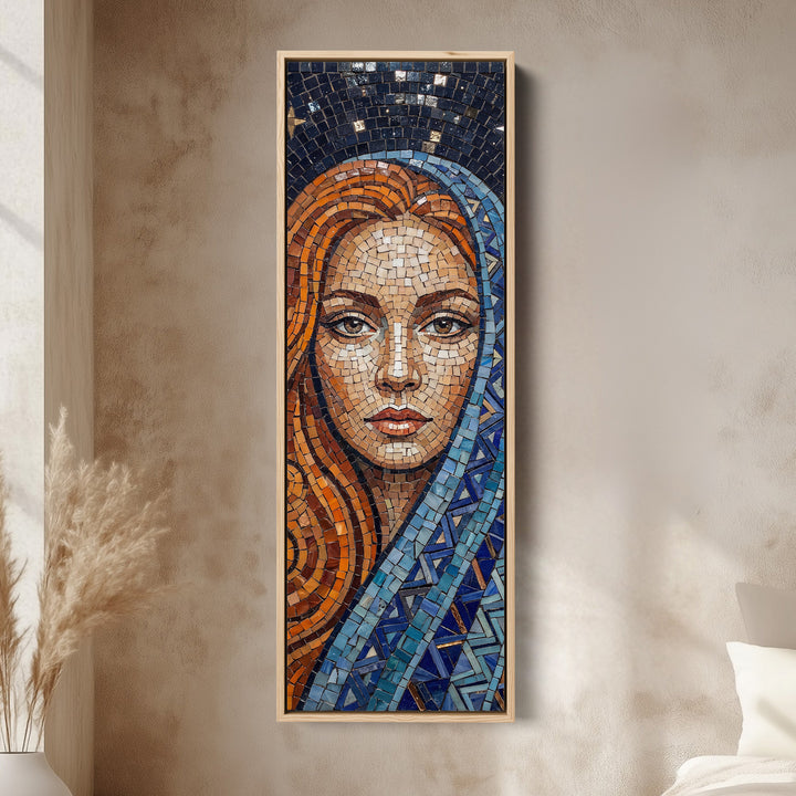 Mosaic Portrait Vertical Wall Art Framed Canvas Print Living Room