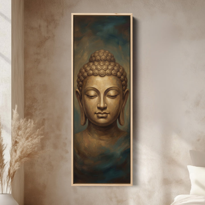 Above Bed Wall Art Buddha Frontal Portrait Canvas Bedroom