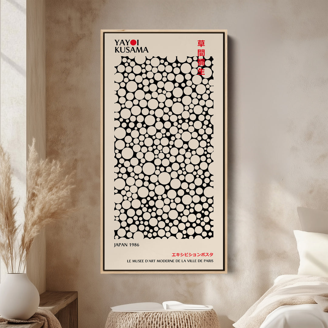 Yayoi Kusama Vertical Wall Art Polka Dot Pattern Tall Canvas For Living Room