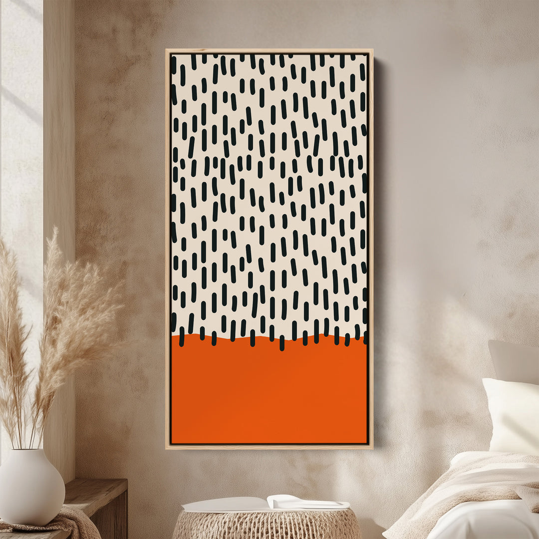 Vertical Wall Art Abstract Dash Pattern Vertical Canvas For Hallway