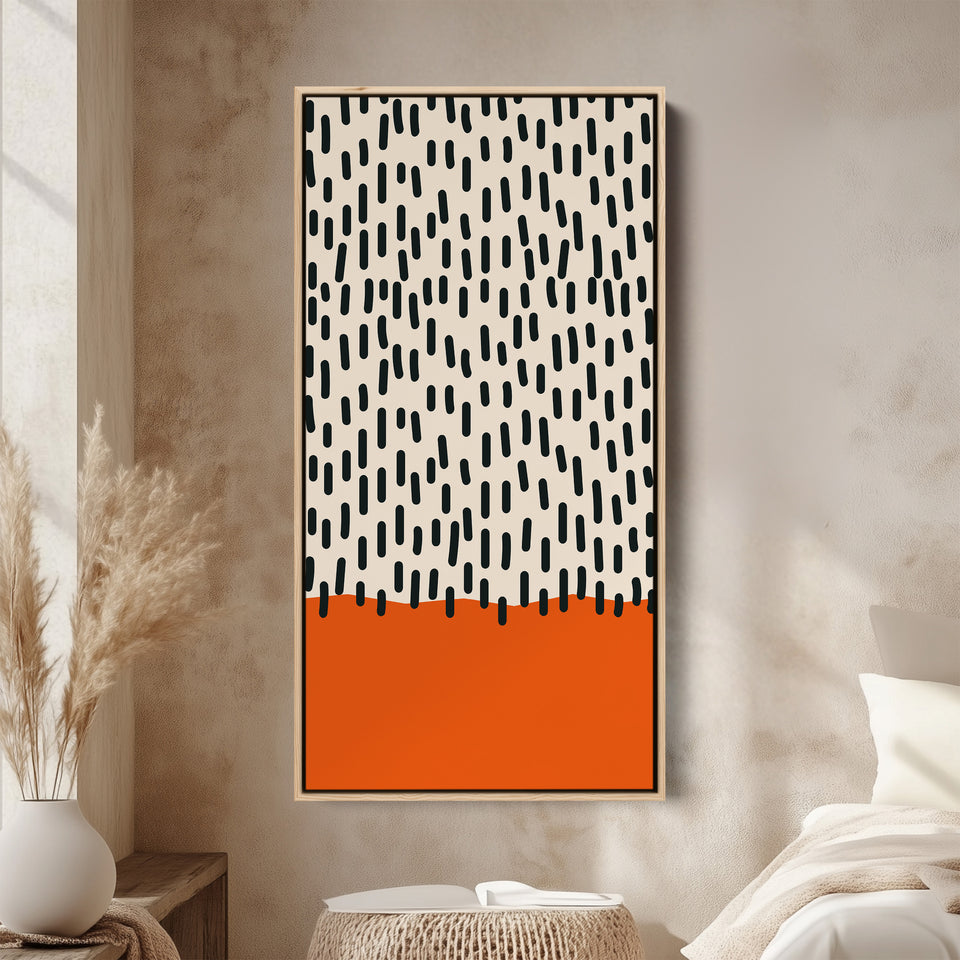 Vertical Wall Art Abstract Dash Pattern Vertical Canvas For Hallway