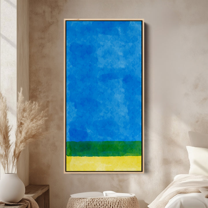 Vertical Wall Art Abstract Landscape Bands Vertical Canvas For Bedroom