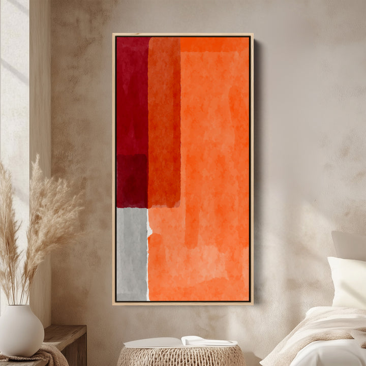 Vertical Wall Art Colour Block Composition Tall Canvas For Office