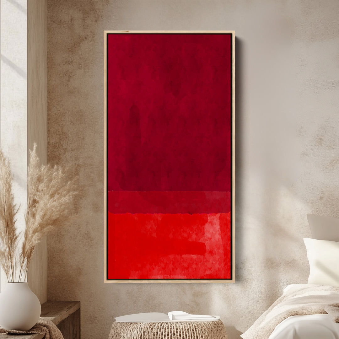 Vertical Wall Art Red Colour Field Portrait Wall Art For Living Room