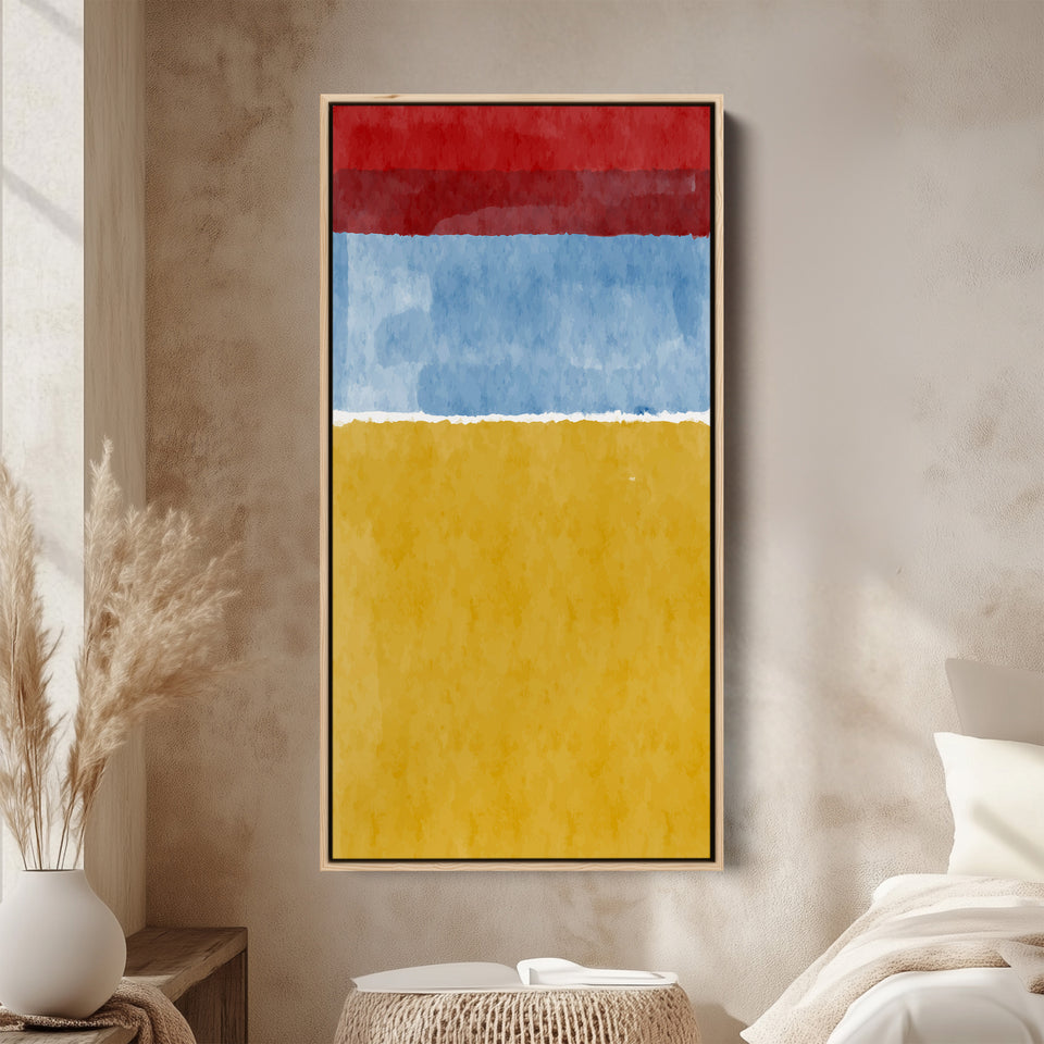 Vertical Wall Art Abstract Colour Bands Tall Canvas For Bedroom