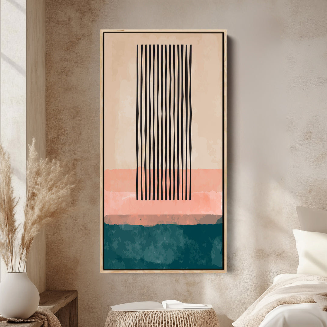 Tall Wall Art Vertical Stripe Abstract Tall Canvas For Hallway