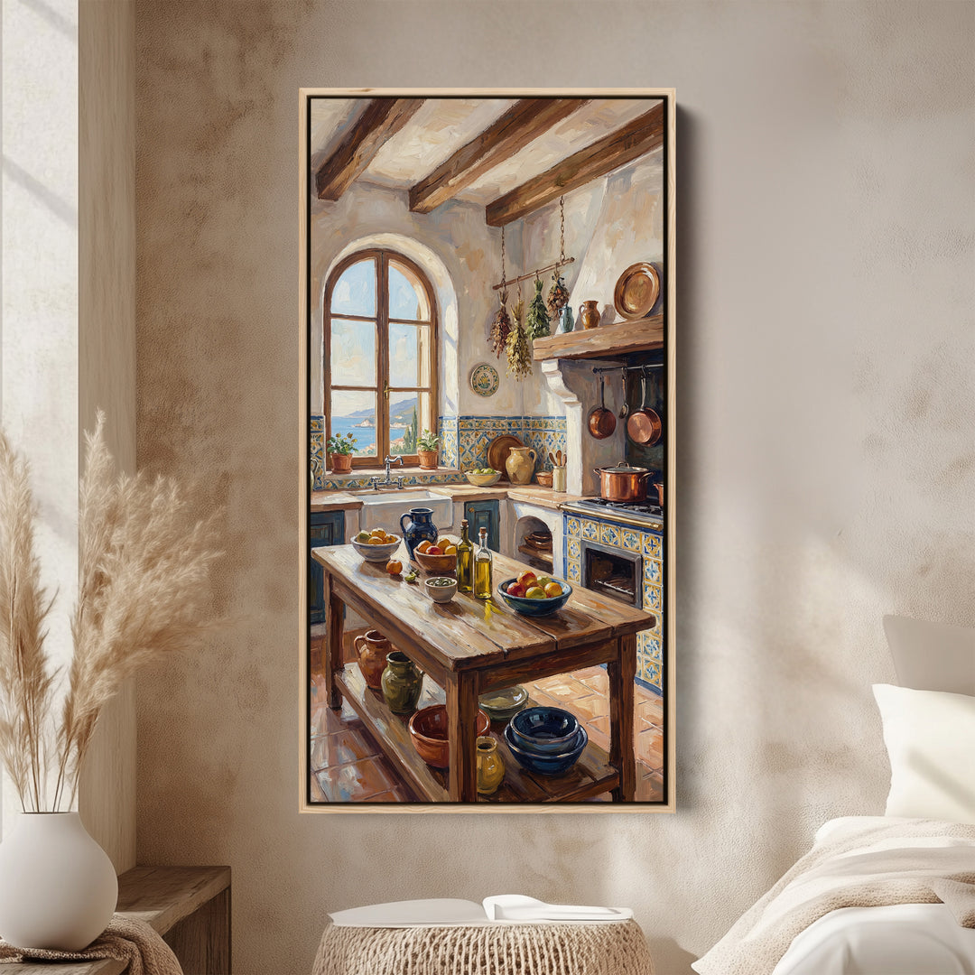 Long Wall Art Rustic Kitchen Interior Tall Canvas For Kitchen