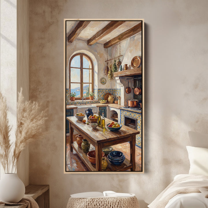 Long Wall Art Rustic Kitchen Interior Tall Canvas For Kitchen