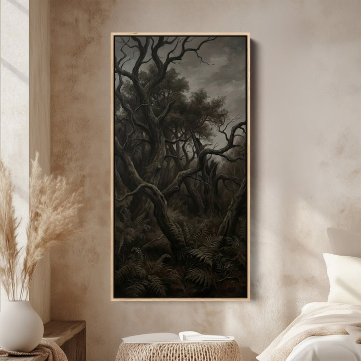 Tall Wall Art Dark Twisted Forest Portrait Wall Art For Kitchen