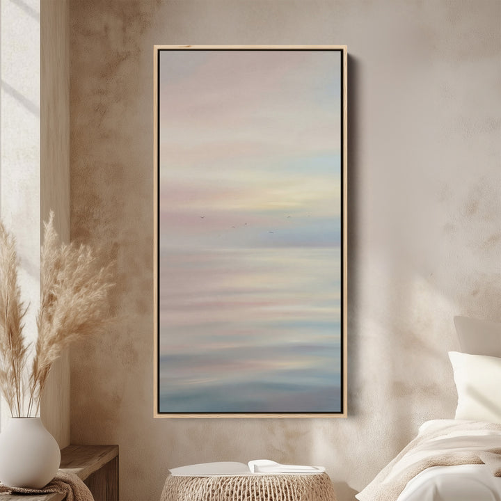 Tall Wall Art Soft Abstract Seascape Portrait Wall Art For Kitchen