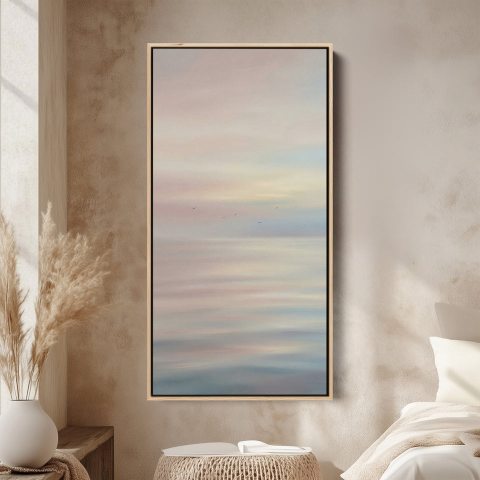 Tall Wall Art Soft Abstract Seascape Portrait Wall Art For Kitchen