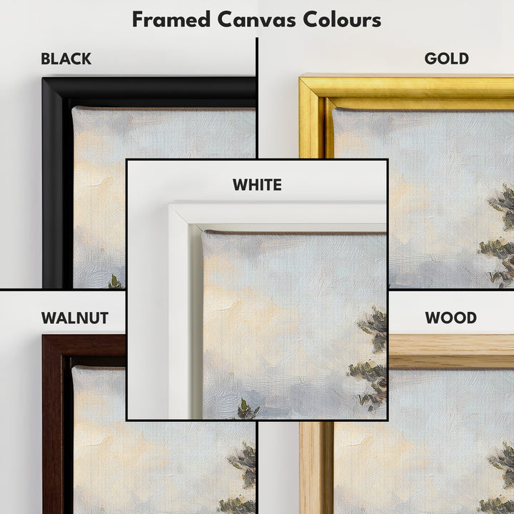 Vintage Landscape Artwork Long Narrow Large Framed Canvas - H0047