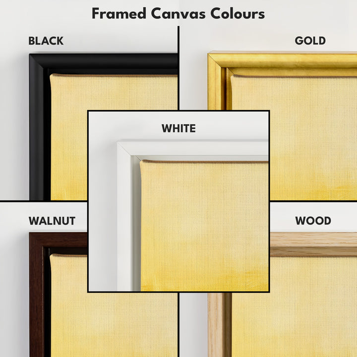 Abstract Yellow Large Framed Wall Pictures For Living Room - H0049