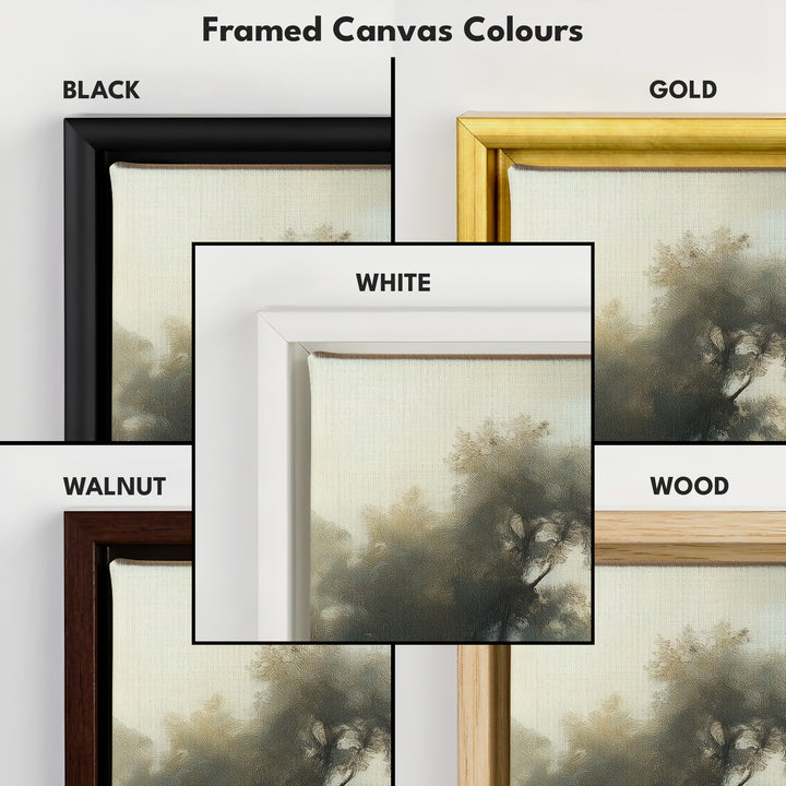 Vintage Landscape Large Horizontal Framed Canvas Wall Art - H0102
