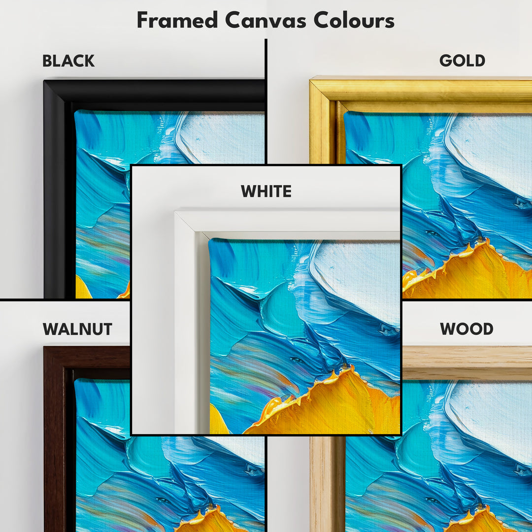 Colourful Abstract Long & Narrow Wall Art Large Framed Canvas - H0118