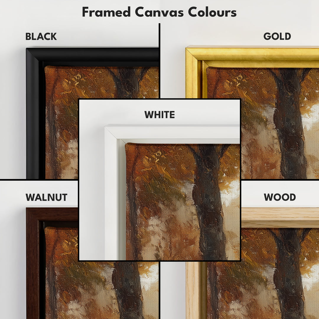 Vintage Autumn Horizontal Framed Canvas Wall Decor - V0178