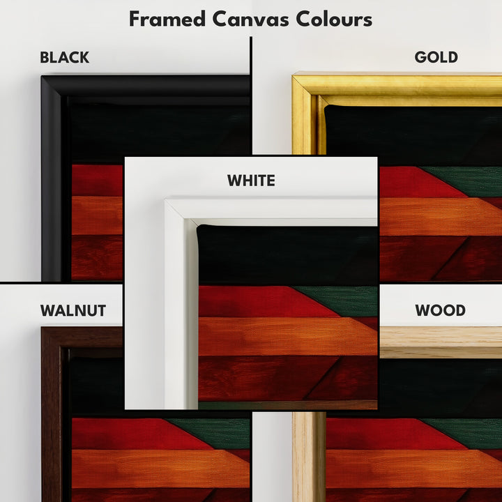 Colorful Geometric Panoramic Large Framed Wall Decor - H0230