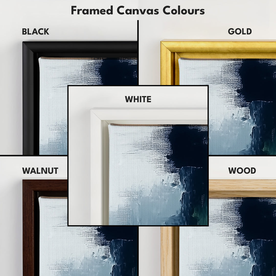 Blue Abstract Long Vertical Large Canvas Wall Decor - V0049
