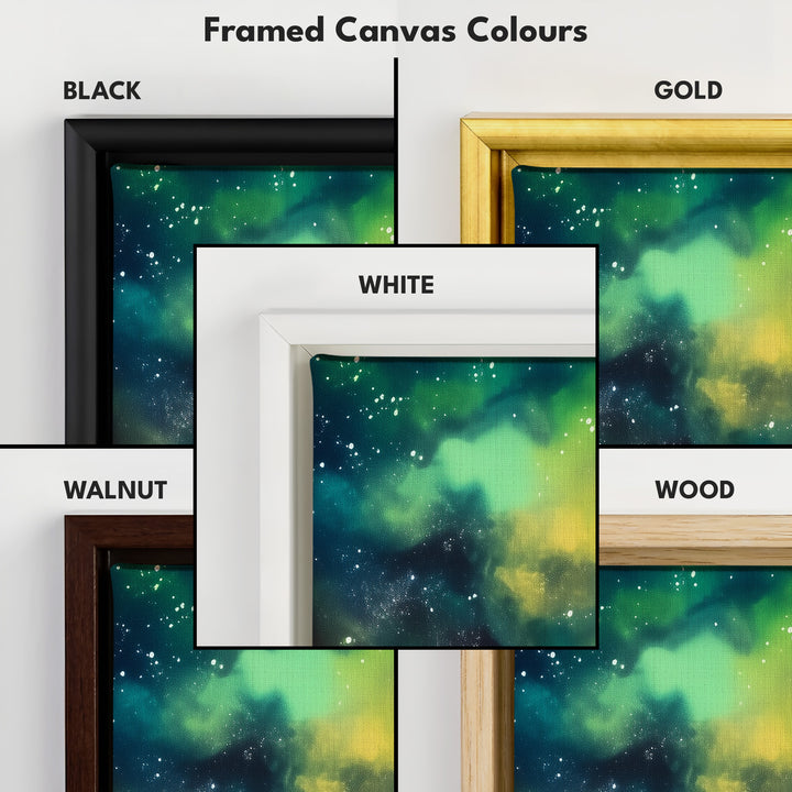 Aurora Borealis Large Frame Wall Decor Long Narrow Vertical Wall Art - V0054