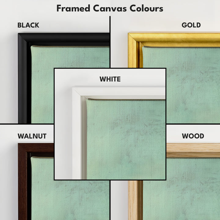 Vintage Sea Large Framed Canvas Long Vertical Narrow Wall Decor - V0095