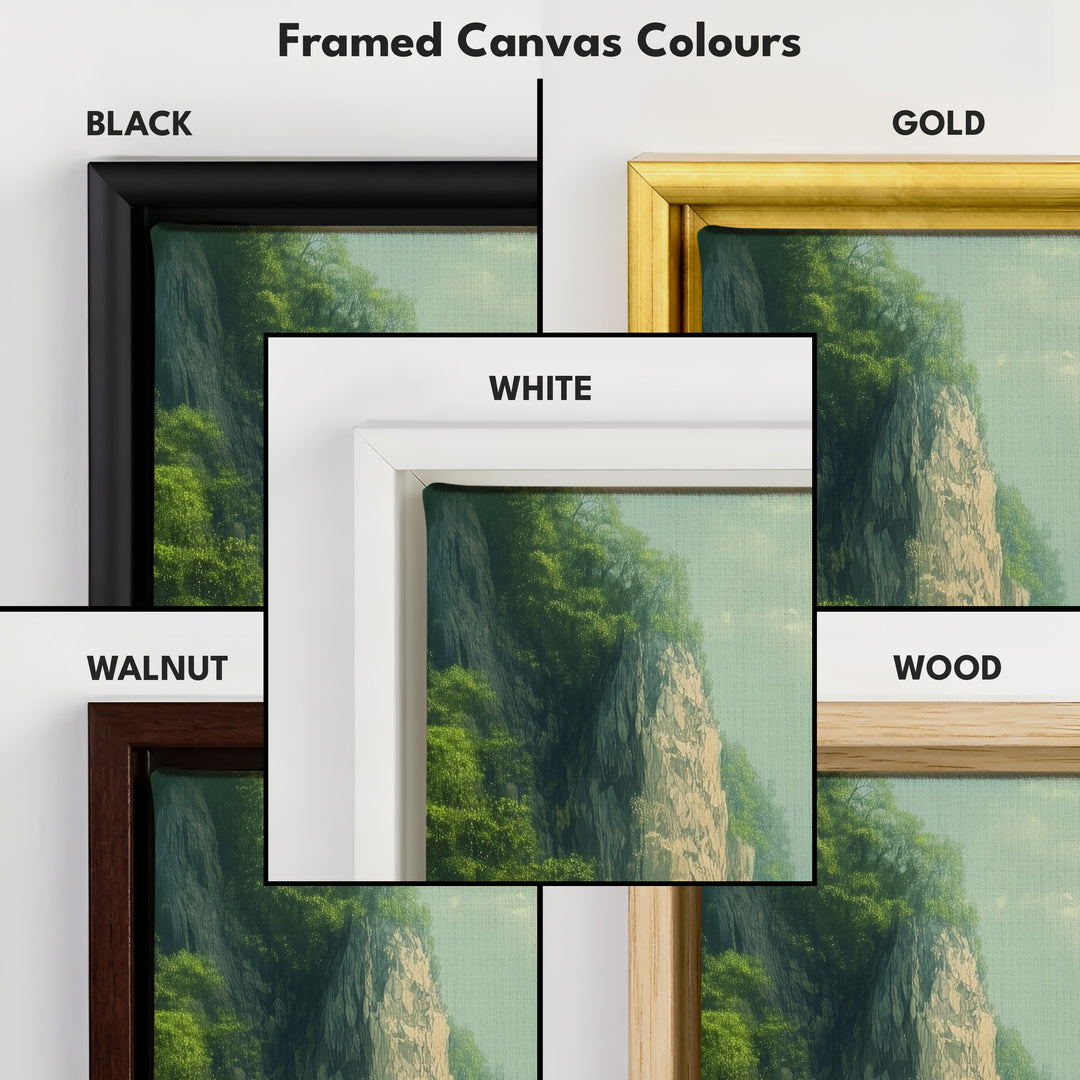 Long Narrow Vertical Large Canvas Wall Decor Waterfall - V0105