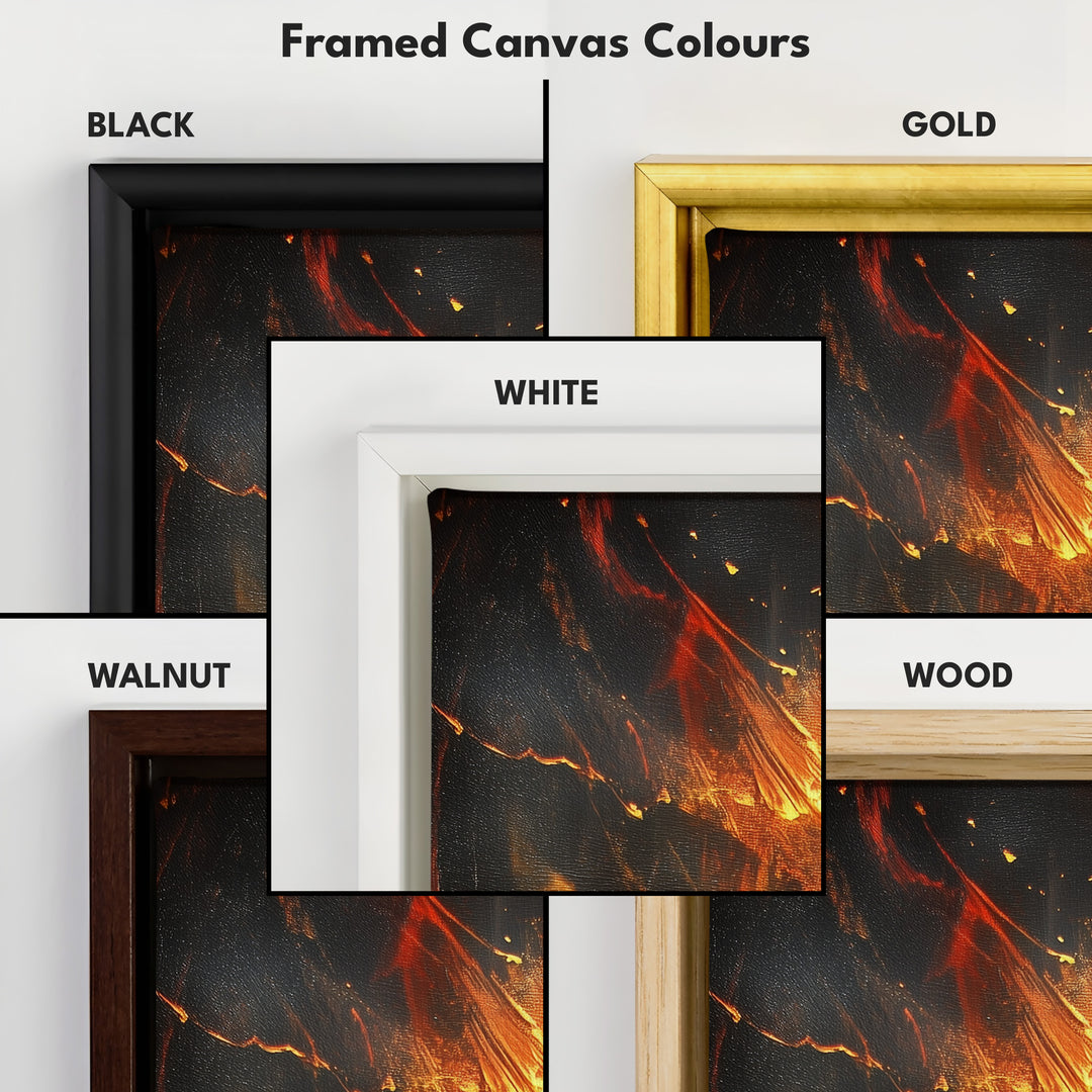 Abstract Flames Long Narrow Vertical Large Canvas Wall Decor - V0106