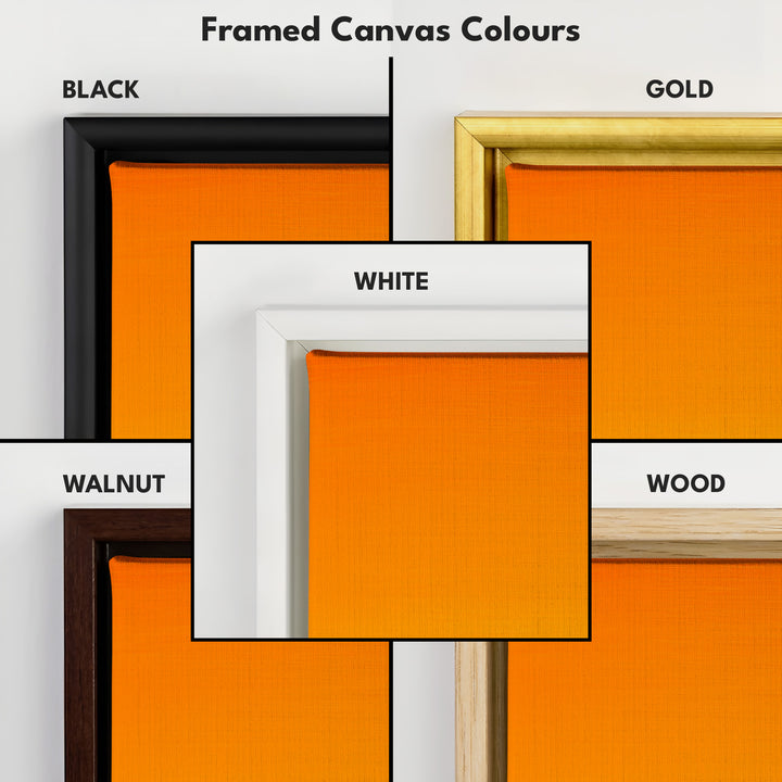 Minimalist Orange Living Room Decor Vertical Wall Art - Tall Long Narrow Vertical - V0145