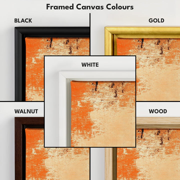Minimalist Orange Long Horizontal Wall Art Panoramic Wall Art - H0145