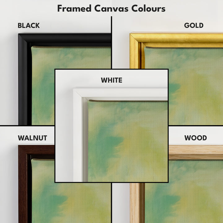 Fern Long Narrow Framed Canvas Wall Art For Living Room - V0168